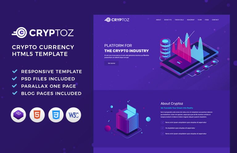 Cryptoz – ICO & Crypto Currency HTML Template