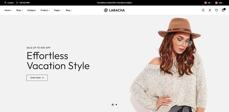 Labacha Shopify Theme – Annual Subscription – 1 Site